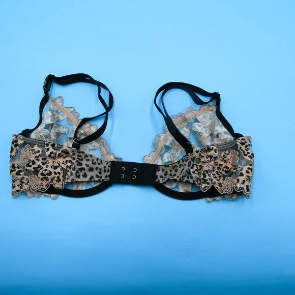 Victorias Secret Balconette Bra 32D Black Low Cut Demi Lingerie Unlined Sexy New - Picture 6 of 10